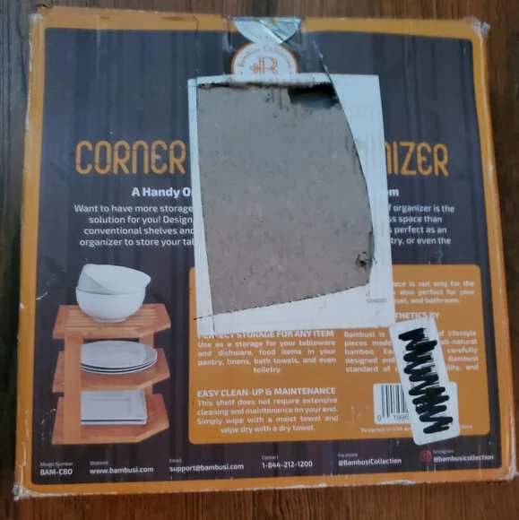 Bambusi Organic Bamboo Corner Shelf - Picture 3 of 3